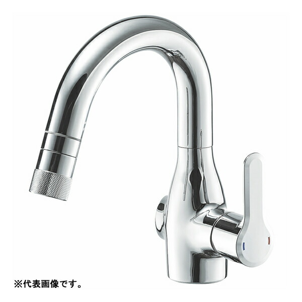 ∠三栄水栓/SANEI 水栓金具【EK370E】シングルス掻きならす練りあわせる栓(検出器式)〔GA〕