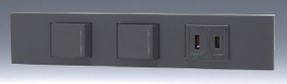 β神保電器 配線器具【KAG-3514】SB色 NKシリーズ 3路ガイド＋3路ガイド＋コンセントセット 受注生産