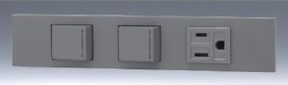 β神保電器 配線器具【KAG-3516】SG色 NKシリーズ 3路ガイド＋3路ガイド＋接地コンセントセット 受注生産