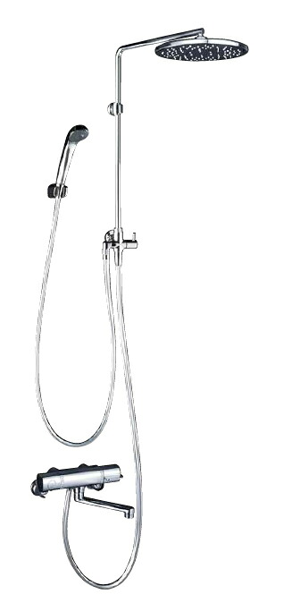 KVK【KF3130L】オーバーヘッドシャワー付サーモ 丸タイプ 左仕様 170mmパイプ付〔HB〕|家電と住設のイークローバー