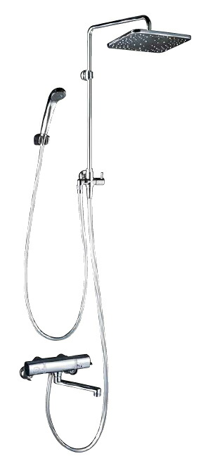 KVK【KF3110L】オーバーヘッドシャワー付サーモ 角タイプ 左仕様 170mmパイプ付〔HB〕|家電と住設のイークローバー