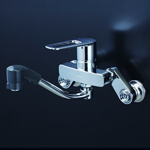 KVK 水栓金具【MSK110KERFKT】シングルレバー式シャワー付混合栓 楽付王 一般地用〔HB〕｜家電と住設のイークローバー