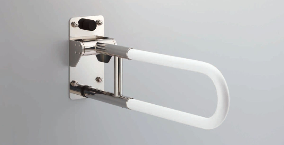 INAX/LIXIL【KF-481EH70J/WA】ホワイト はね上げ式手すり ロックなし 樹脂被覆タイプ 長さ700mm〔IC〕｜家電と住設のイークローバー
