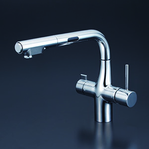 KVK 水栓金具【KM6131ECHS】キッチン水栓 ACタイプ ビルトイン浄水器用シングルシャワー付混合栓(センサー) 浄水カートリッジセット別売〔HB〕