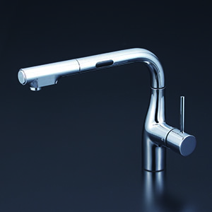 KVK 水栓金具キッチン水栓 電池タイプ シングルシャワー付混合栓(センサー付) 一般地用