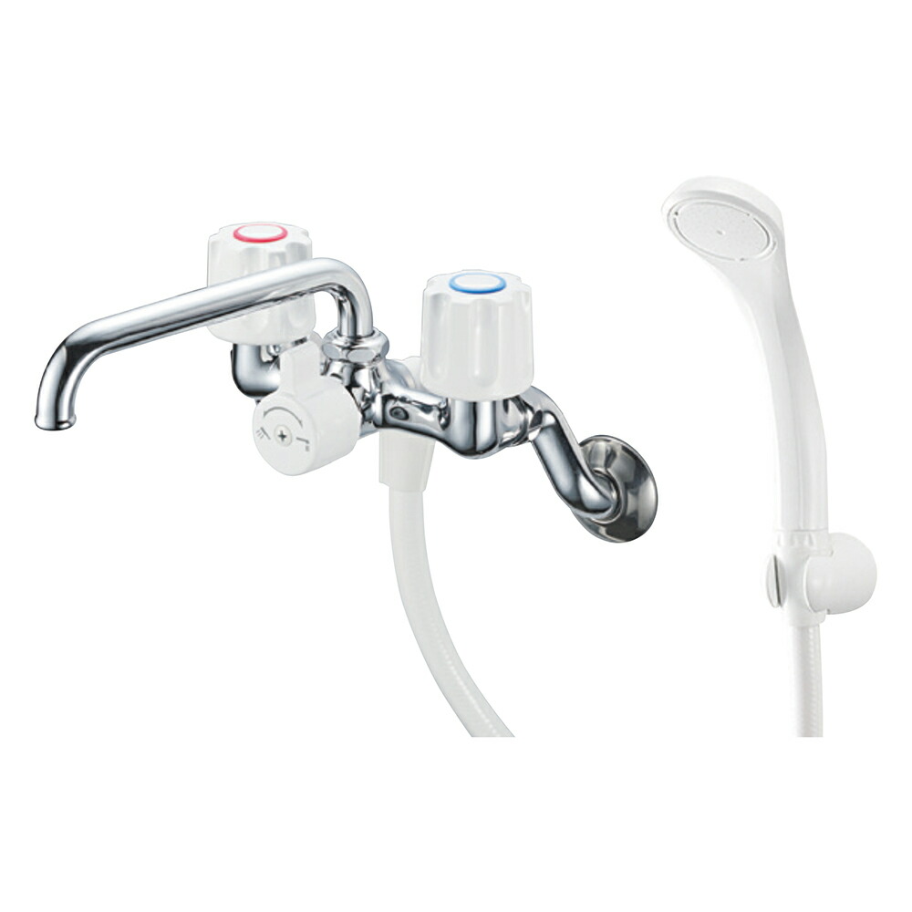 π三栄水栓/SANEI 水栓金具【SK21-W-13】ツーバルブシャワー混合栓(共用形)〔FA〕