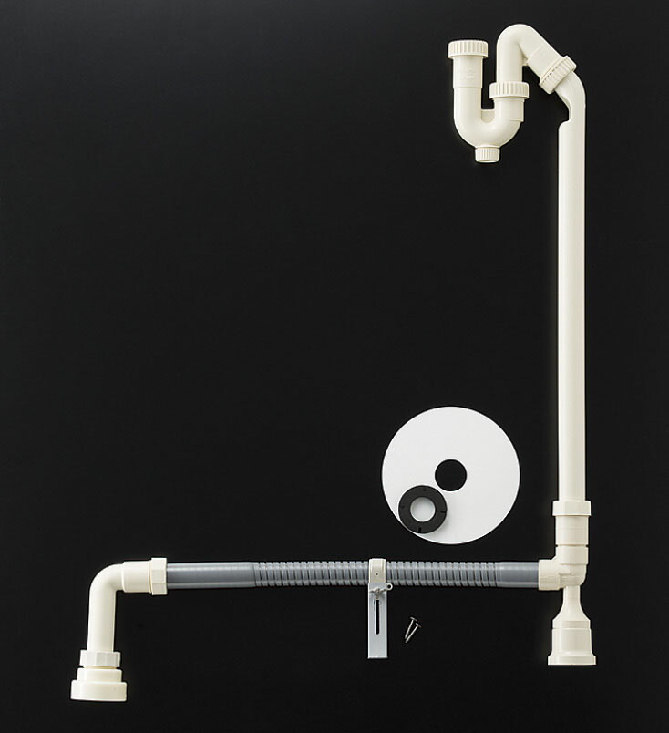 INAX/LIXIL 洗面化粧台部材【BB-RKH1-B】排水リフォームキット(フレキホースタイプ) プッシュワンウェイ式用〔GD〕