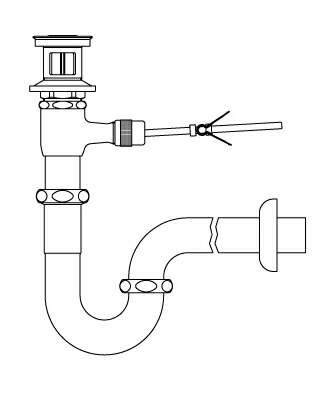 INAX/LIXIL ポップアップ式排水金具(呼び径32mm)【LF-201PA】壁排水Pトラップ〔IE〕