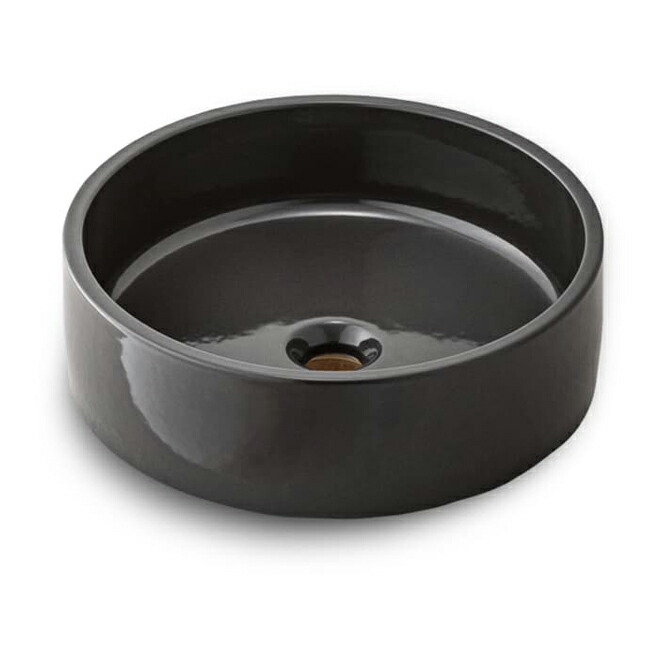 π三栄水栓/SANEI 洗面・洗髪用【HW10530-DH】信楽焼 手洗器 ダークグレー 容量 7L〔FA〕