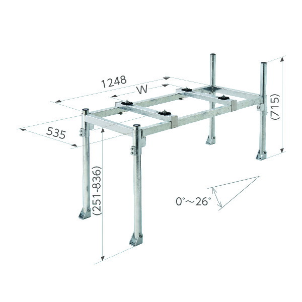 楽天市場】日晴金属 PC-NJ38 PCキヤッチャー 平地高置用 架台 高さ