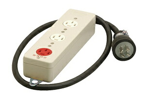 Я明工社 【MR2938】接地3個口タップ(コード1m) 3P 定格20A 250V