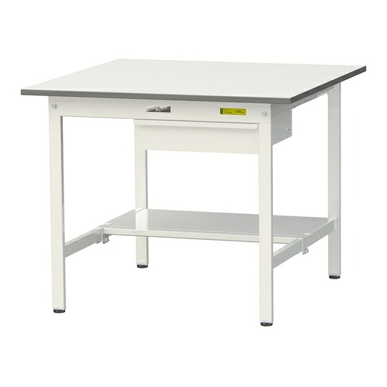 ●u.ヤマキン/山金工業 【SUP-990UT-WW】ワークテーブル 150シリーズ(固定式 キャビネット付) H740mm 半面棚板付 組立式