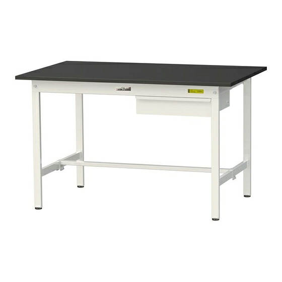 ●u.ヤマキン/山金工業 【SLK-1275U-BKW】ワークテーブル LABシリーズ(固定式 キャビネット付) H740mm 基本形 ケミテクト天板(ブラック) 組立式｜家電と住設のイークローバー