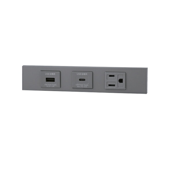β神保電器 配線器具【KAG-3588 SG】ソリッドグレー NKシリーズ 家具・機器用 USBコンセント+USBコンセント(Type-C)+接地コンセントセット 受注生産|家電と住設のイークローバー