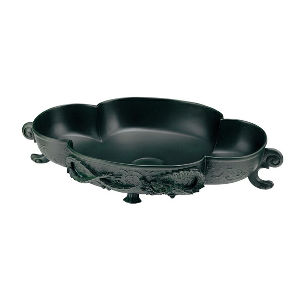 ●カクダイ 【493-435】木瓜型手洗器 青銅製(高岡銅器) 祥竜(しょうりゅう)〔GB〕