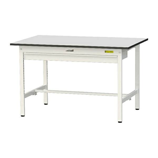 ●u.ヤマキン/山金工業 【SUR-1275W-GYW】ワークテーブル 150シリーズ 固定式 ワイド引出し付 H740mm 基本形 RoHS2指令対応塩ビシート天板 組立式