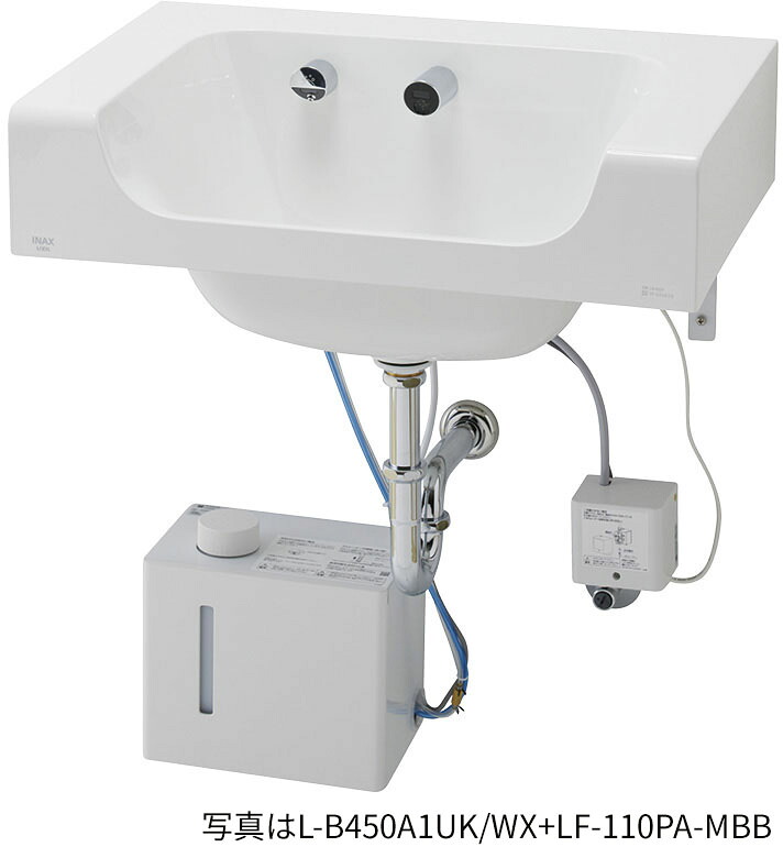 ●INAX/LIXIL 洗面かざり付ける台 書き割り品番【L-B450ANK/WX+LF-110PA-MBB】ラウンドデッキボウル 壁据えつける手合い(壁水抜き) 単水栓 100V 水石ケン振り出し栓なし 受注生み出すこと〔GG〕