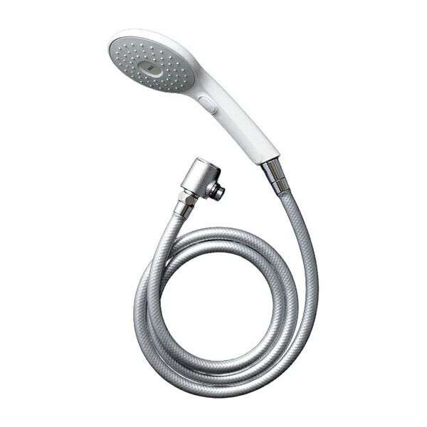 INAX/LIXIL 【BF-SJ7MBGE(1.6)-AT】シャワーホースセット エコアクアPlusスイッチ付 メタル調シルバーホース(樹脂製ホース):1.6m〔EJ〕|家電と住設のイークローバー