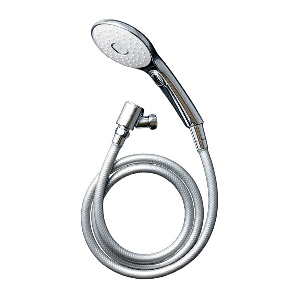 INAX/LIXIL 【BF-SL7MBGE(1.6)-10-AT】シャワーホースセット エコアクアPlusスイッチ付(めっき仕様)メタル調シルバーホース(樹脂製ホース)：1.6m〔EJ〕