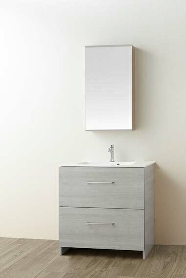 三栄水栓/SANEI【WF019S2-750-PG-T1】(木目グレー) 洗面化粧台 (鏡付)〔FA〕｜家電と住設のイークローバー