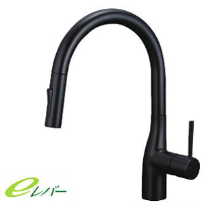 KVK 水栓金具【KM6061ZVECM5】流し台用シングルレバー式シャワー付混合栓 マットブラック 寒冷地仕様〔HB〕