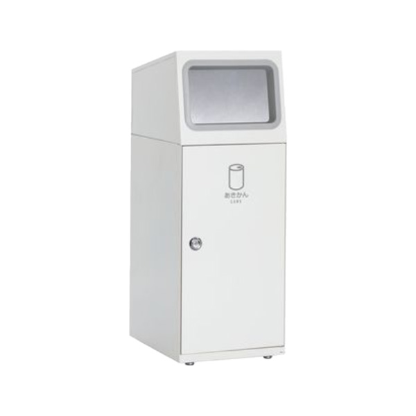 ●u.テラモト ゴミ箱【DS-165-116-7】ニートSL(フラップ付) オフホワイト あきかん用 47.5L 屋外用 スリムタイプ 角穴 受注生産|家電と住設のイークローバー