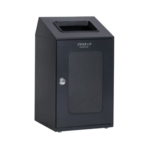 ●u.テラモト ゴミ箱【DS-166-355-8】ニートSTF ミエル アーバングレー プラスチック用 約80L 屋内用 窓付タイプ 角穴 受注生産|家電と住設のイークローバー