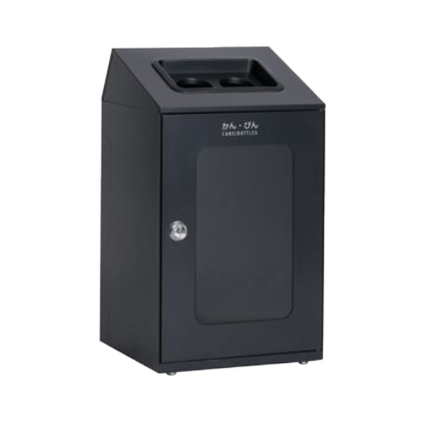 ●u.テラモト ゴミ箱【DS-166-358-8】ニートSTF ミエル アーバングレー かん・びん用 約80L 屋内用 窓付タイプ 丸穴 受注生産|家電と住設のイークローバー