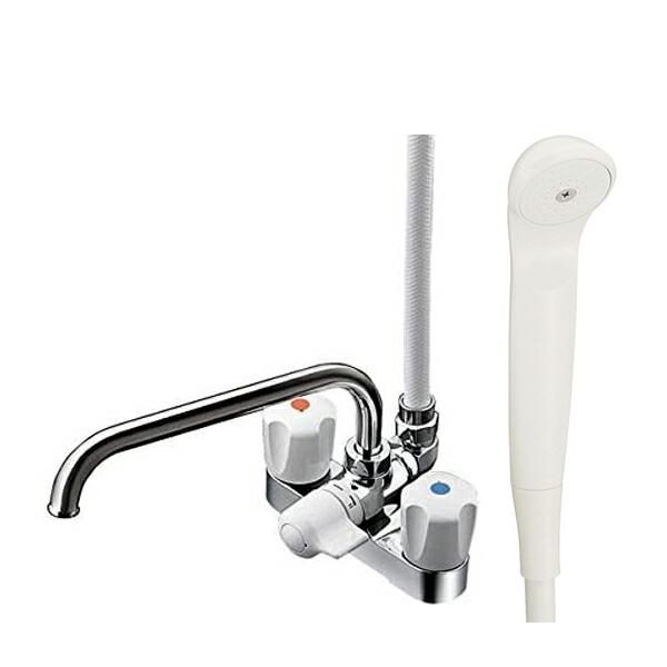 TMS27C ホワイトシャワー水栓 2穴式 Amazon | TOTO 浴室用水栓 台付き 2ハンドル混合栓 一時止水あり