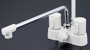KVK 水栓金具【KF2008ZG3R3】デッキ形2ハンドルシャワー 寒冷地用〔HB〕|家電と住設のイークローバー