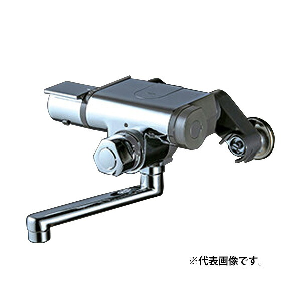 KVK 水栓金具【MTB170KPTHS】定量止水付サーモスタット式混合栓 お湯ぴた 撥水水栓 170mmパイプ付 逆止弁付〔HB〕