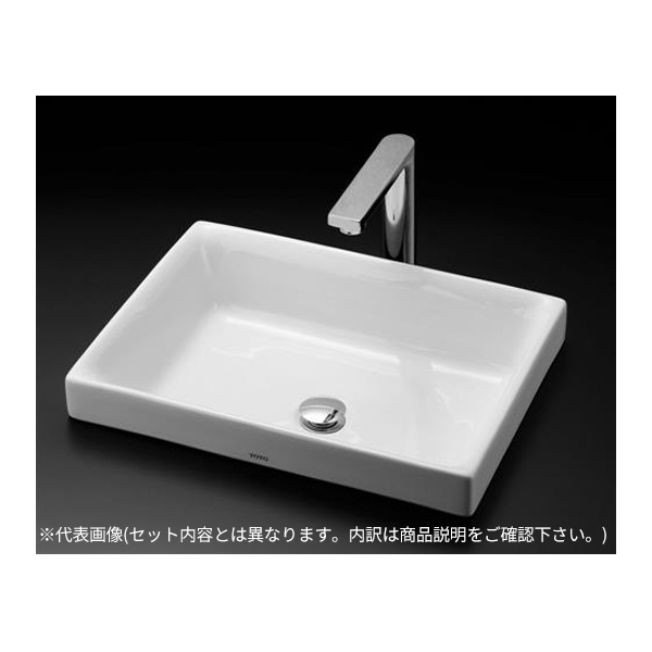 ●TOTO セット品番【LS716#NW1+REAH03B1RS26MK】カウンター式洗面器 ベッセル式 ホワイト 自動水栓一体形電気温水器 湯ぽっと 床排水金具(Sトラップ)