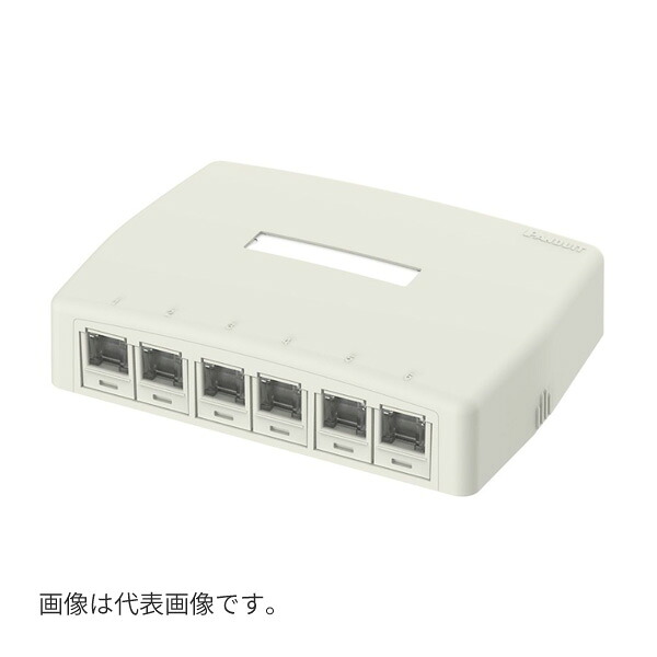Яパンドウィット 【JOQ6H500】Mini-Com Cat5e スプリングシャッター付きローゼットキット 6個口 ポート数6 白
