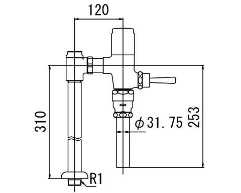 INAX/LIXIL【CF-T610B-C】フラッシュバルブ 洗浄水量6-8Ｌ便器用 一般用(節水形) 受注約4週〔IE〕