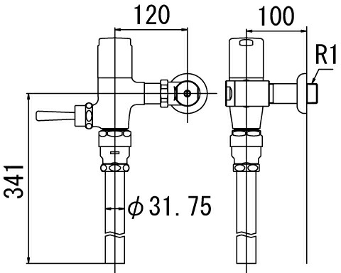 INAX/LIXIL【CF-T6110-C】フラッシュバルブ 洗浄水量6-8Ｌ便器用 一般用(節水形) 受注約4週〔IE〕