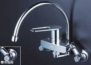 KVK 水栓金具【MSK110KZRGT】シングルレバー式混合栓 寒冷地用〔HB〕｜家電と住設のイークローバー