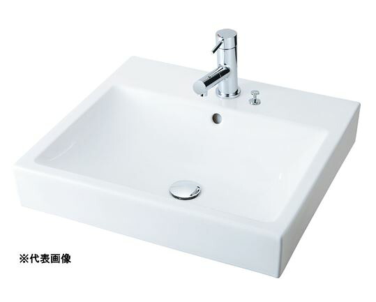 INAX/LIXIL 角形洗面器 ベッセル式【YL-A536FYB(C)】(スクエアタイプ) シングルレバー混合水栓吐水口引出式 床排水(Sトラップ) 床給水〔HC〕