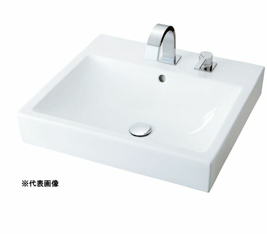 INAX/LIXIL 角形洗面器 ベッセル式【YL-A536JYNG(C)】(スクエアタイプ) 寒冷地 シングルレバー混合水栓セパレートタイプ 壁排水(ボトルトラップ) 壁給水〔HC〕