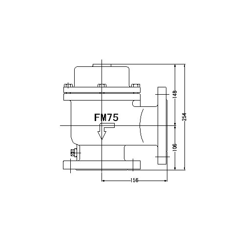 FMバルブ製作所【FMバルブ 1型 80(75)A】(アングル型) 定水位弁 取付タイプ(フランジ型) 本体材質(鉛レス青銅)〔EI〕｜家電と住設のイークローバー