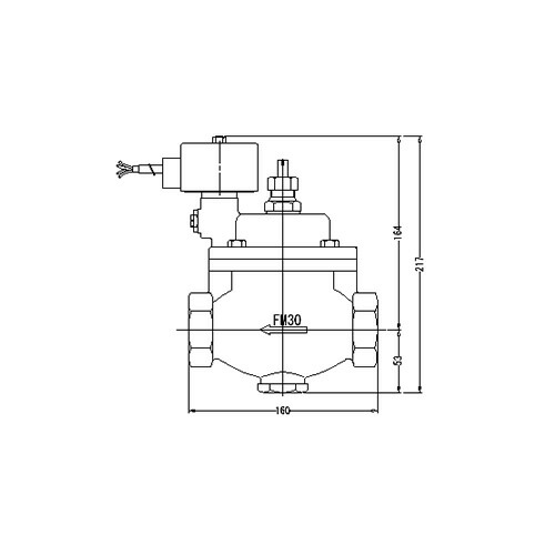 FM弁膜製造所【FM電磁弁 なおなお書き-1型 30A DC24/AC24V】手動開閉弁付 通電「開」 初っ切り手合い(ねじ込み型(Rc)) 本体材質(鉛受け答え青銅)〔EI〕