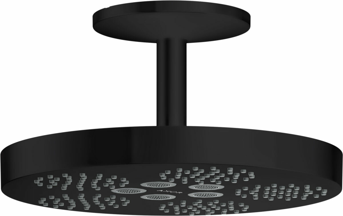ハンスグローエ 【48493670】マットブラック アクサーワン オーバーヘッドシャワー 280 1ジェット (天付式) 受注生産〔EI〕