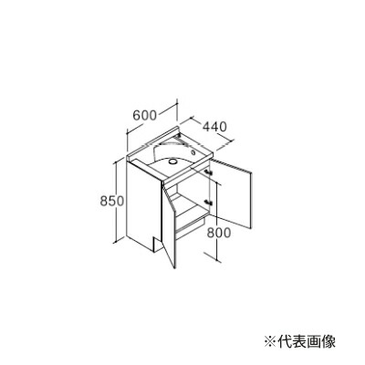 ●INAX/LIXIL 【NTV1N-60W5Y(AM)】真っただ中品位 エスタ 洗面かざり付ける台本体のみ どんぶり鉢押し並べて印字機 自動小銃水栓かざり付ける台 水栓別売 側板同色印字機 間口600粍 受注約2週〔GI〕