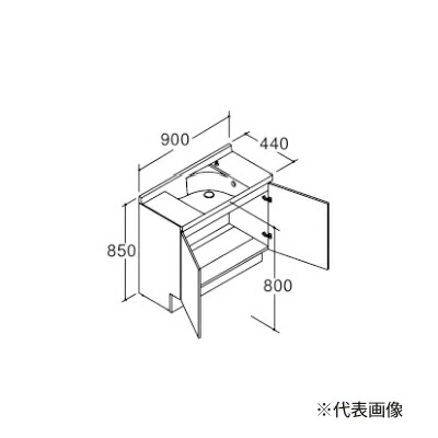 ●INAX/LIXIL 【NTV1N-90W5Y(AM)】真っただ中品位 エスタ 洗面かざり付ける台本体のみ どんぶり鉢押し並べて印字機 自動小銃水栓かざり付ける台 水栓別売 側板同色印字機 間口900粍 受注約2週〔GI〕