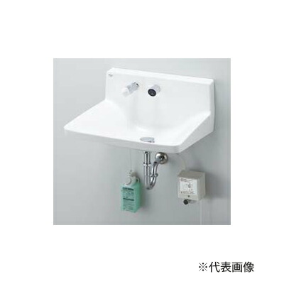INAX/LIXIL 【L-A955H2E】ハイバックガード洗面器 Lサイズ 壁給水 ハンドル水栓 水石けん供給栓付 排水金具別売〔HC〕
