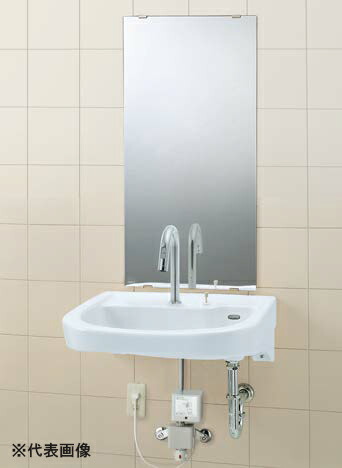 INAX/LIXIL セット品番【L-365APR/BW1+AM-311TCV1】車椅子対応洗面器 手動スイッチ付自動水栓(グースネックタイプ) 壁給水・壁排水(Pトラップ) 受注生産