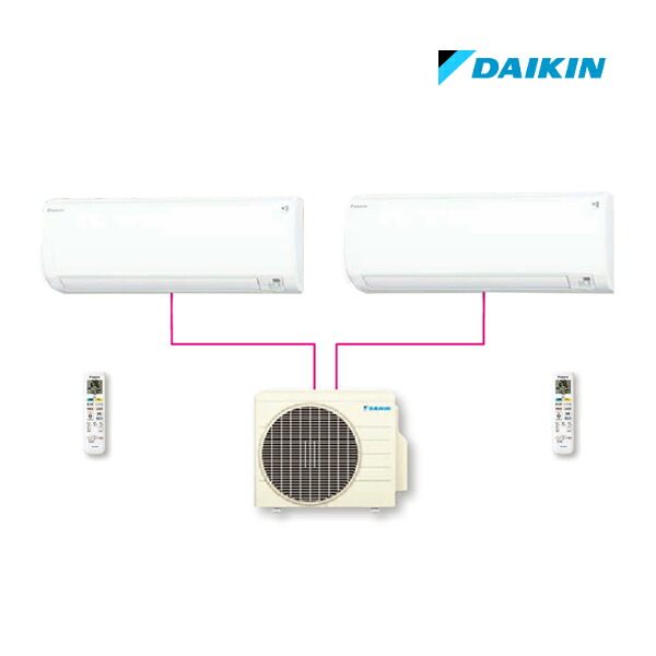 π●ダイキン マルチエアコン【PAC-453AV】マルチパック 室外電源タイプ 単相200V 2.2kw(6～9畳)+2.8kw(8～12畳) (旧品番 PAC-45RV)〔IG.D〕