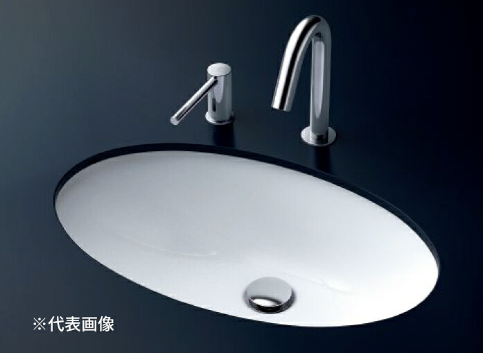 ●TOTO 書き割り品番【L532+TLG09201J】カウンタ式洗面器 アンダーカウンタ式 台付2手持ち部分練りあわせる水栓 壁水抜き金具(P落とし穴)