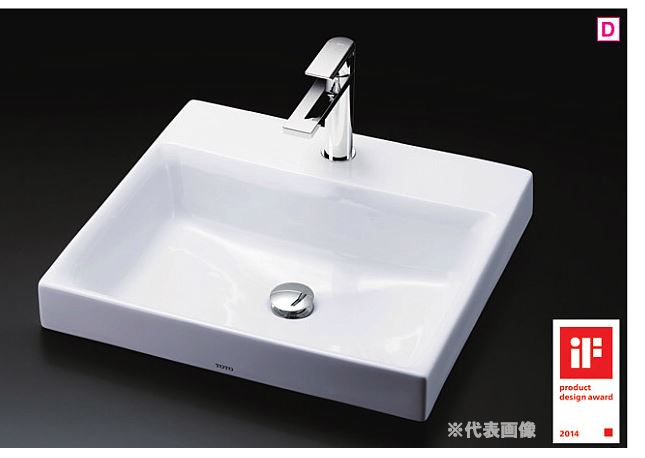 ●TOTO カウンター式洗面器【LS717C #NW1】(洗面器のみ) ホワイト 角形洗面器 ベッセル式〔GE〕