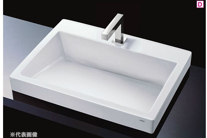 ●TOTO カウンター式洗面器【LS911CR#NW1】(洗面器のみ) ホワイト 角型洗面器(大型) ベッセル式〔FG〕