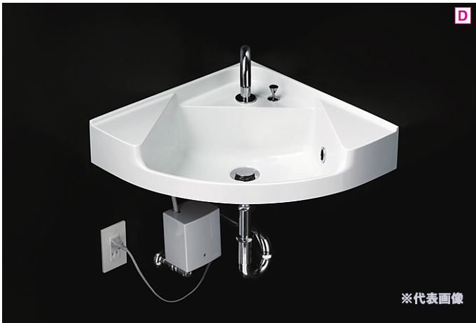 ●TOTO 壁掛洗面器【MLRA50A#NW1】(洗面器のみ) ホワイト カウンター一体形コーナー洗面器(樹脂製)〔FA〕